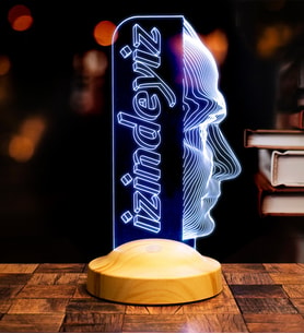 Atatürk Temalı Hediyelik Ürünler Atatürk İzindeyiz Gecelambası 3D Led Lamba, Atam İzindeyiz Sloganı, Ofis ve İşyeri Hediyesi