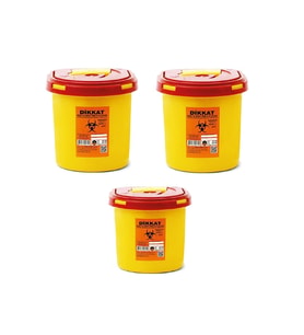 Pratik 5 Litre Tıbbi Atık Kutusu Seti, 3'lü Paket, Hijyenik Çözüm