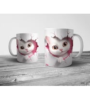 Pixxa Kedi Cat Optik İllüzyonlu Kupa Bardak Model 10