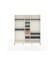 Arges Dolap 10 Raflı 2 Çekmeceli 3 Askılı 220x30x243 Aytaşı-Antrasit/Çam