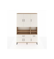 Arges Gardrop 8 Raflı 2 Çekmeceli 6 Kapaklı 132x30x195 Çam-Aytaşı