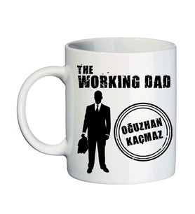 Babalar Günü Hediyesi Working Dad İsimli Kişiye Özel Kupa Bardak