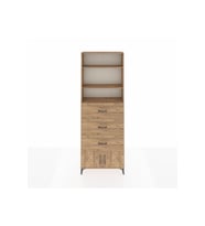 Arges Dolap 3 Raflı 3 Çekmeceli 2 Kapaklı 88x30x243 Çam-Çam