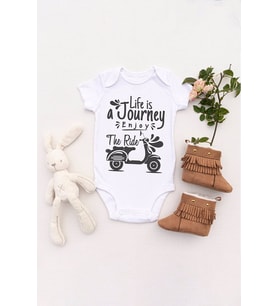 Unisex Bebek Hayat Bir Yolculuktur, Yolculuğun Tadını Çıkar Body Zıbın