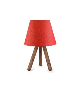 ArtGift Tasarım Luce Üç Ayaklı Ahşap Abajur Kırmızı 