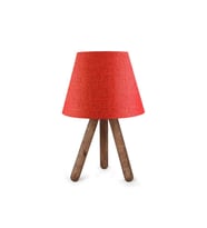 ArtGift Tasarım Luce Üç Ayaklı Ahşap Abajur Kırmızı 