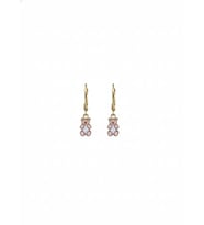 925 Ayar Papatya Silver Mineli Ayıcık Küpe.rose.gold.rodaj