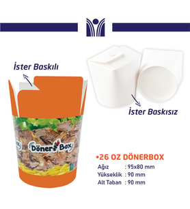 26 oz döner box 1 koli 500 lü