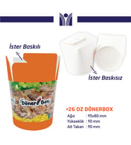 26 oz döner box 1 koli 500 lü