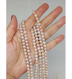 İnci Dizi Pembe Royal Quality 6*7mm (53336)