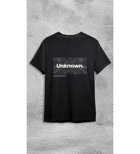 Unisex Bisiklet Unknow Baskılı Siyah T-shirt