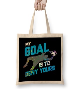 My Goal Is To Deny Yours Goalie Rainbow Splatter Bez Çanta Uzun Saplı