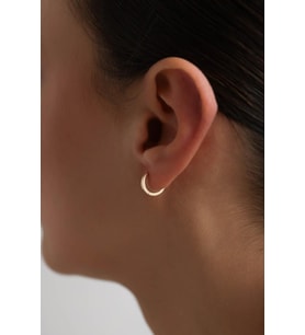 14 Ayar Altın Desenli Halka Küpe - Bahar Koleksiyonu