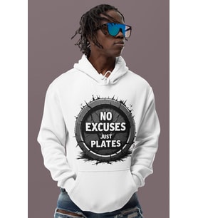 No Excuses Just Pilates Baskılı Unisex Oversize Sporcu Hoodie