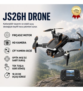 JS26H Drone, Fırçasız, Katlanabilir, Akıllı HD Kamera Uzaktan Kumandalı Drone
