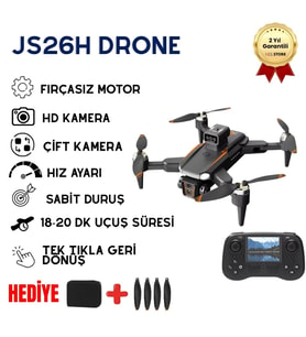 JS26H Drone, Fırçasız, Katlanabilir, Akıllı HD Kamera Uzaktan Kumandalı Drone