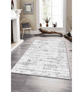 Gri Vintage Kaymaz Tabanlı Makinede Yıkanabilir Halı ES01 - 100 x 160 cm