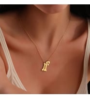Kişiye Özel Kemik Tasarım Pati Charmlı Çift İsim Kolye 925K Gümüş (Gold)