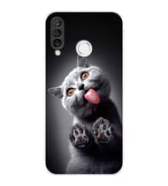 PrintiFy Huawei P30 Lite ile Uyumlu Kedi 2 Kamera Korumalı Şeffaf Kılıf