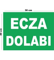 Metal Ecza Dolabı 20cm x 30cm A4 Büyüklüğünde Uyarı Levhası Yönlendirme Tabelası