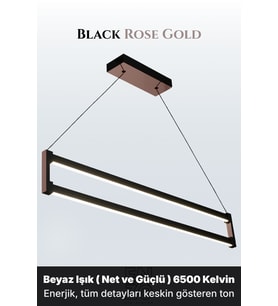 Orion Rose Gold Lineer LED Sarkıt Avize – Kumandalı Dim Edilebilir – Aşağı Işık
