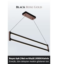 Orion Rose Gold Lineer LED Sarkıt Avize – Kumandalı Dim Edilebilir – Aşağı Işık