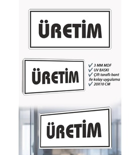 Üretim Yazılı Beyaz MDF Kapı Levhası