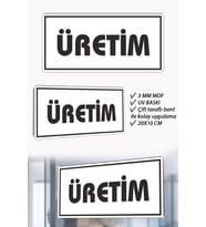 Üretim Yazılı Beyaz MDF Kapı Levhası