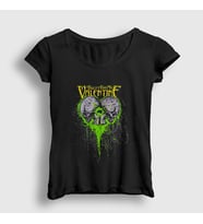 Presmono Kadın Siyah Skulls Bullet For My Valentine T-Shirt 23457tt
