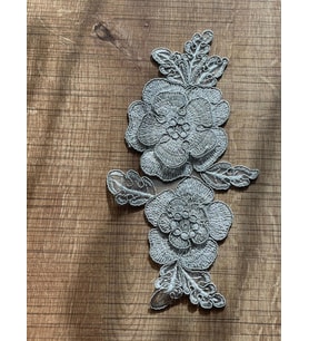 22X12 CM NAKIŞ İŞLEMELİ ÇİÇEKLİ APLİKE ARMA YAMA DİKİŞ AKSESUARI