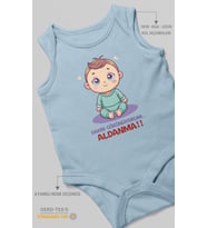 Sakin Görünüyorum Aldanma! Baskılı Bebek Zıbını – Çıtçıtlı Body  %100 Pamuk Sıfır Kol (Bebek Mavisi)