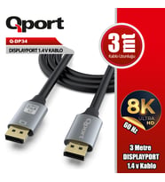 QPORT (Q-DP34) DISPLAY PORT 3 METRE KABLO