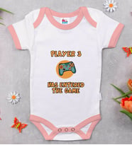 BK Kids Player 3 Tasarımlı Pembe Bebek Body Zıbın-1