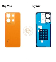 Infinix Note 30 Turuncu Uyumlu Arka Kapak Arka Cam Batarya Pil Kapağı Lazer Kesim Back Cover