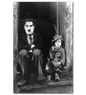 Cakatablo Charlie Chaplin ve Çocuk Sahne MDF Tablo