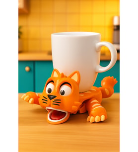 Pawodi Şaşkın Kedi Hareketli Bardak Altlığı Bardak Konunca Hareket Eden 3D Baskı Coaster Eğlenceli Masaüstü Dekoru Beyaz Siyah Pembe Turuncu