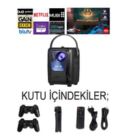 Projeksiyon Oyun Canavarı 1080P 4K Ultra HD, 5G Wi-Fi, 3GB RAM, 2 Kol Hediye