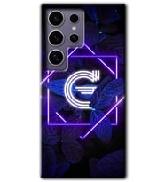 Galaxy S24 Ultra Kılıf HD Desen Baskılı Kılıf - Dark Neon Yaprak G Harfi