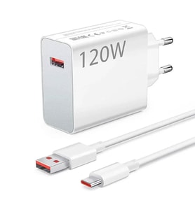 120 W Turbo Hızlı Şarj Seti (USB Type-c Kablo ve Adaptör)