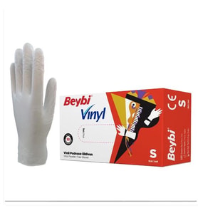 Beybi Vinil Şeffaf Muayene Eldiveni Pudrasız ( S ) 1 Kutu