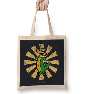 Wally Gator Retro Japanese Bez Çanta Uzun Saplı