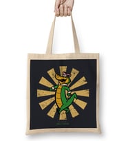 Wally Gator Retro Japanese Bez Çanta Uzun Saplı
