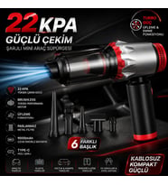 Şarjlı Mini Araç Süpürgesi 22KPA Güçlü Çekim & Üfleme Fonksiyonlu, 9000mAh Type-C Şarjlı Kablosuz El Süpürgesi, Brushless Motorlu Taşınabilir Araç İçi Vakum Temizleyici