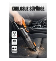 Şarjlı Kablosuz Mini El Süpürgesi Güçlü Emişli Kompakt Araç ve Ev Temizlik Cihazı