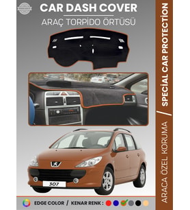 PEUGEOT 307 (2001-2008) Torpido Örtüsü Ön Göğüs Koruma Torpido Koruma Birebir Uyum Kaymaz Özel Kesim