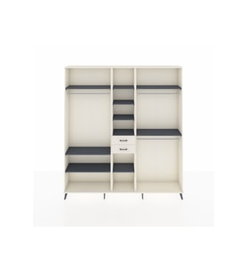 Arges Dolap 10 Raflı 2 Çekmeceli 3 Askılı 220x30x243 Aytaşı-Antrasit/Aytaşı