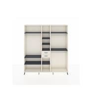 Arges Dolap 10 Raflı 2 Çekmeceli 3 Askılı 220x30x243 Aytaşı-Antrasit/Aytaşı