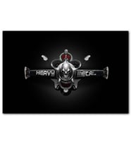 Cakatablo Heavy Metal Kurukafa Gitar Mikrofon Plak MDF Tablo