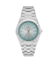 Ferro Quartz Çelik Gri Turkuaz Kadran 43 mm Erkek Kol Saati