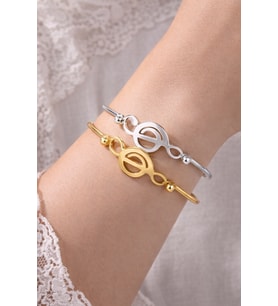 316L Paslanmaz Çelik Sol Anahtarı Figürlü Unisex Bileklik Seti – Gold & Gümüş Renk 2’li Minimal Bilezik Kadın & Erkek Uyumlu